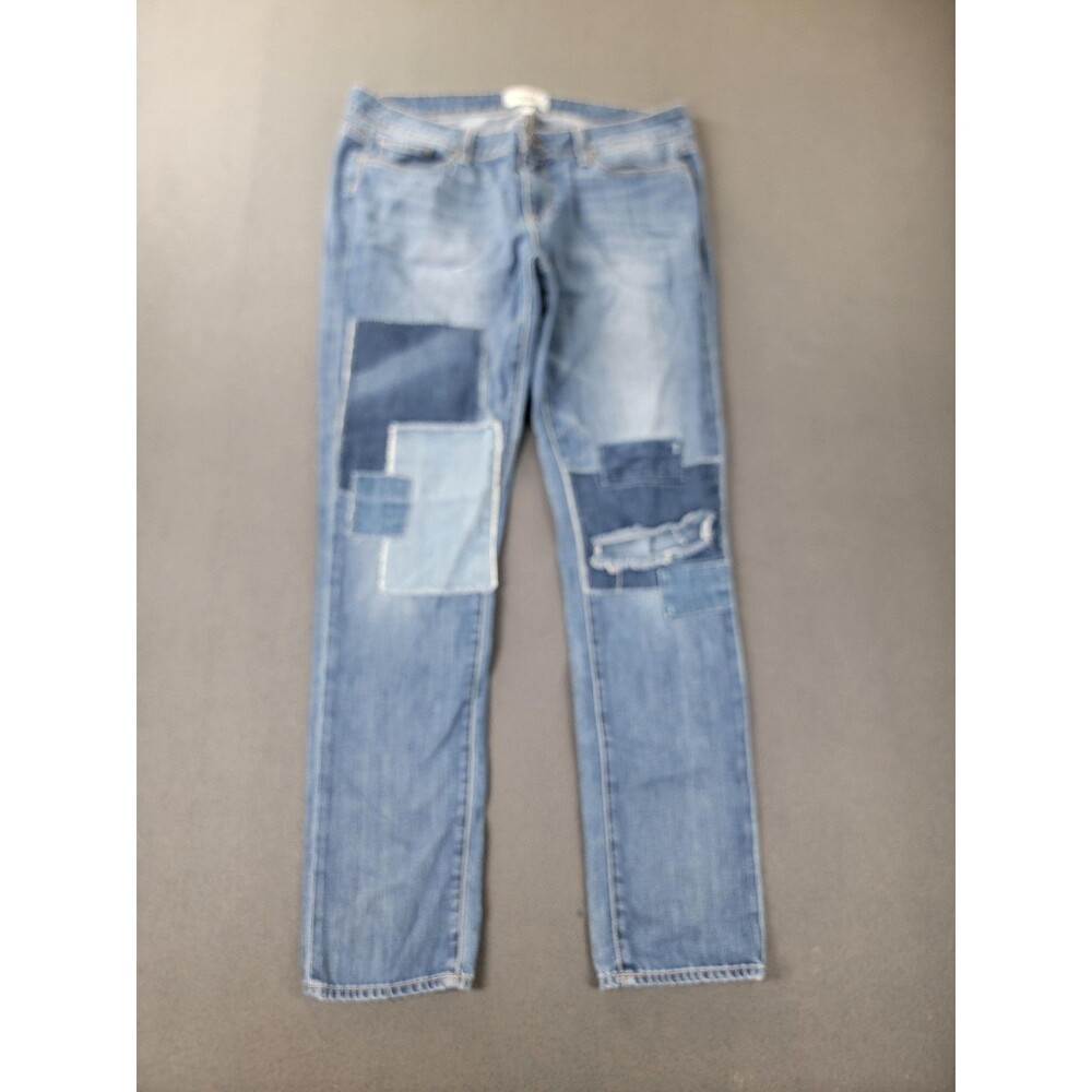 Paige Jeans‎ Blue Womens 30 Jimmy Jimmy Skinny Patchwork Distressed Made USA